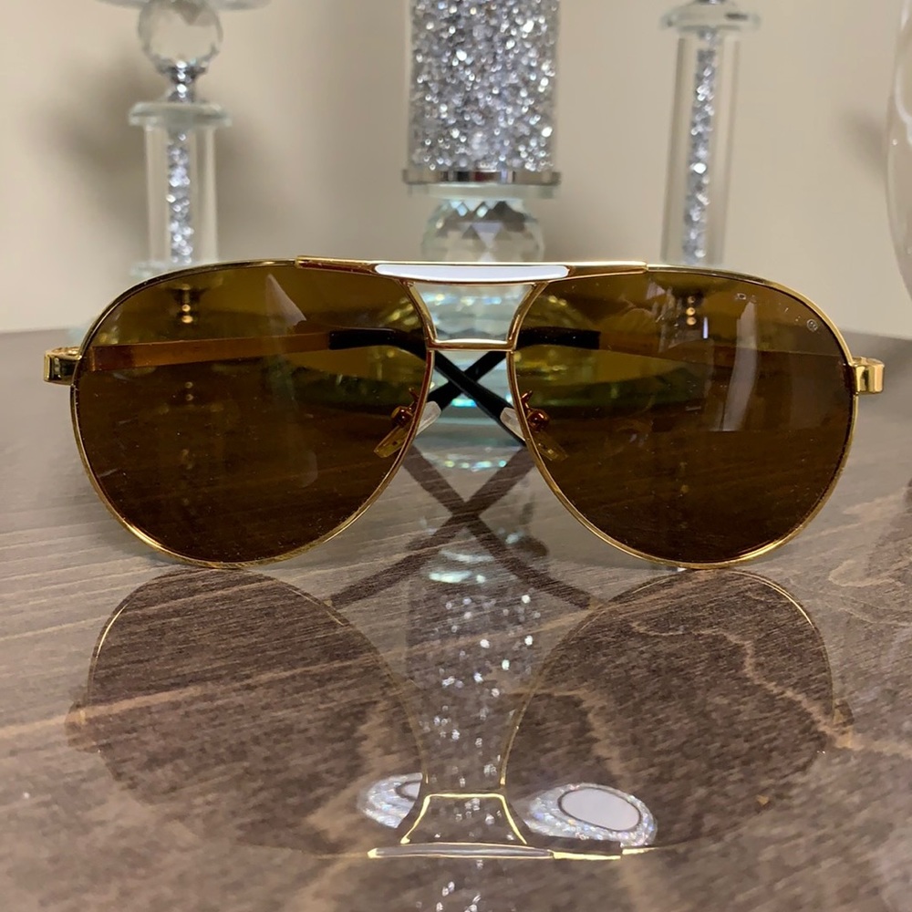 POLICE Teardrop Sunglasses. Brown&Gold